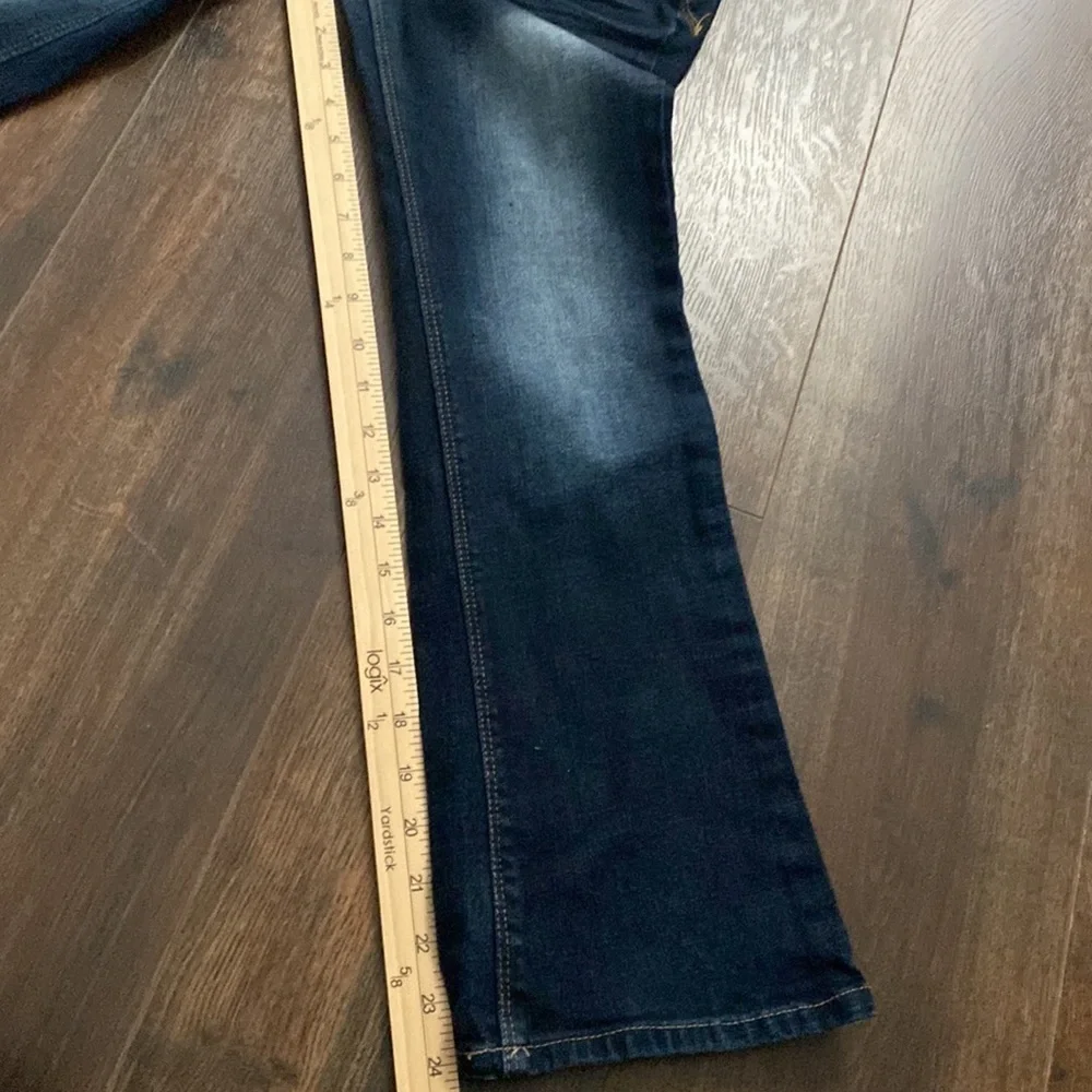 Justice girls boot cut distressed jeans dark wash size 8R